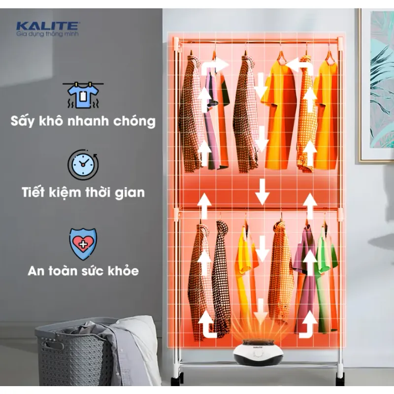 🔥 KALITE KL6880 – Tủ sấy quần áo, sấy khô nhanh, diệt vi khuẩn hiệu quả! 708834