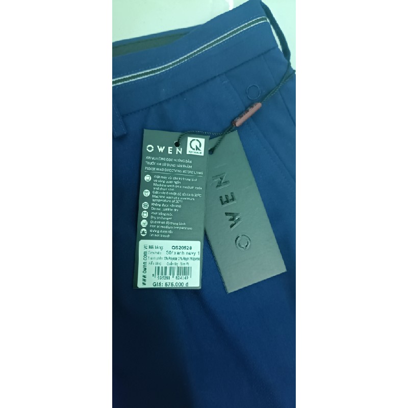 Quần âu nam Owen slimfit size 30 xanh navy 60196