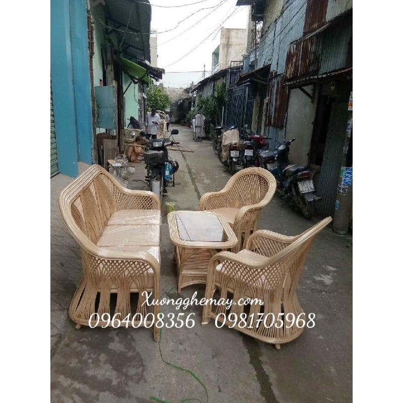 Sofa mây tre đan truyền thống cho phòng khách gia đình 60490