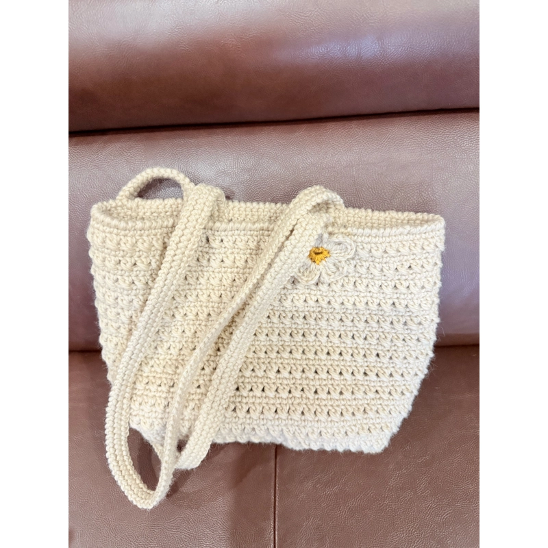 Túi tote nữ làm thủ công bằng len, túi len móc handmade thích hợp đi chơi, đi làm 523531