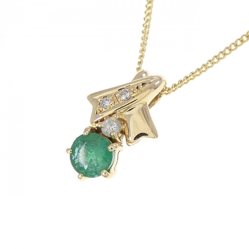 K18YG Dây chuyền Ngọc lục bảo 0.27CT - Hàng hiệu Chính hãng 858354