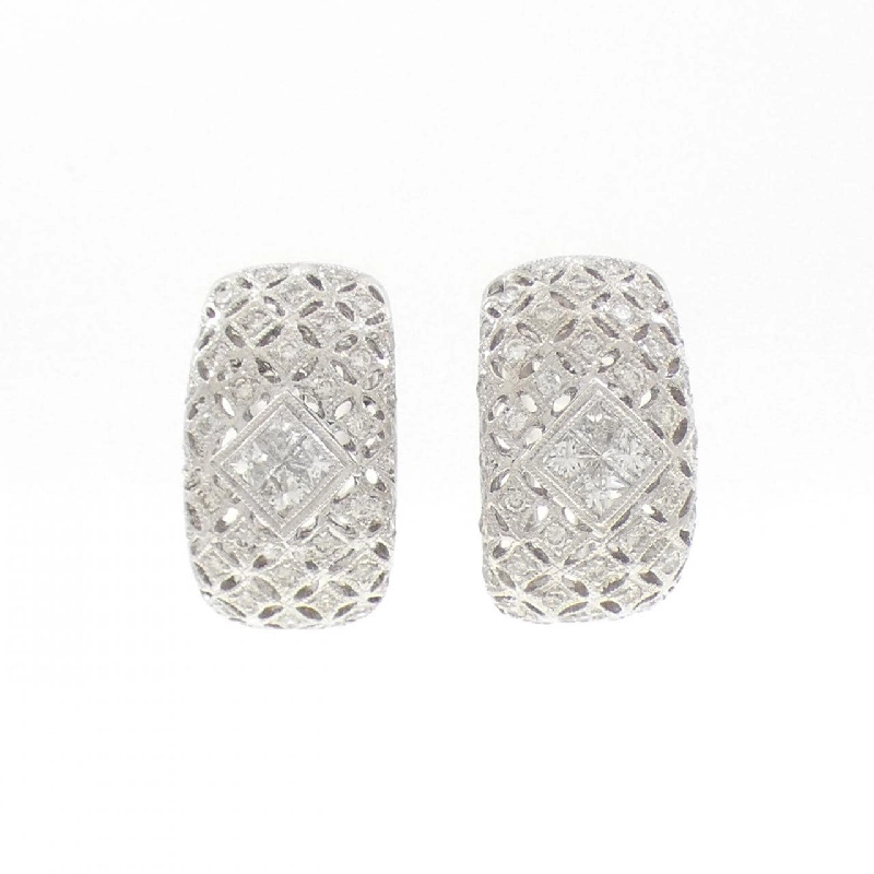 K18WG Bông tai/Khuyên tai Kim cương 1.23CT - Hàng hiệu Chính hãng 873374