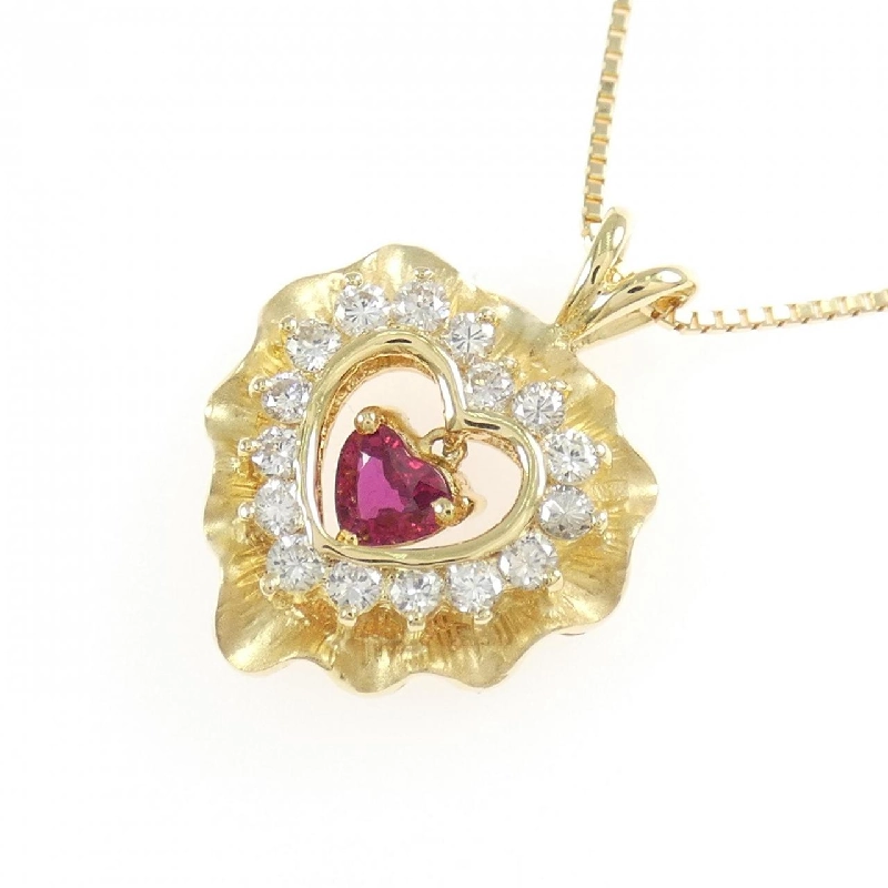 Dây chuyền ruby hình trái tim 750YG/K18YG 0.34CT - Hàng hiệu Authentic 856938