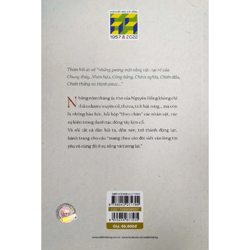 Tủ Sách Vàng - Tác Phẩm Chọn Lọc Dành Cho Thiếu Nhi - Một Tuổi Thơ Văn - Nguyên Hồng 289356