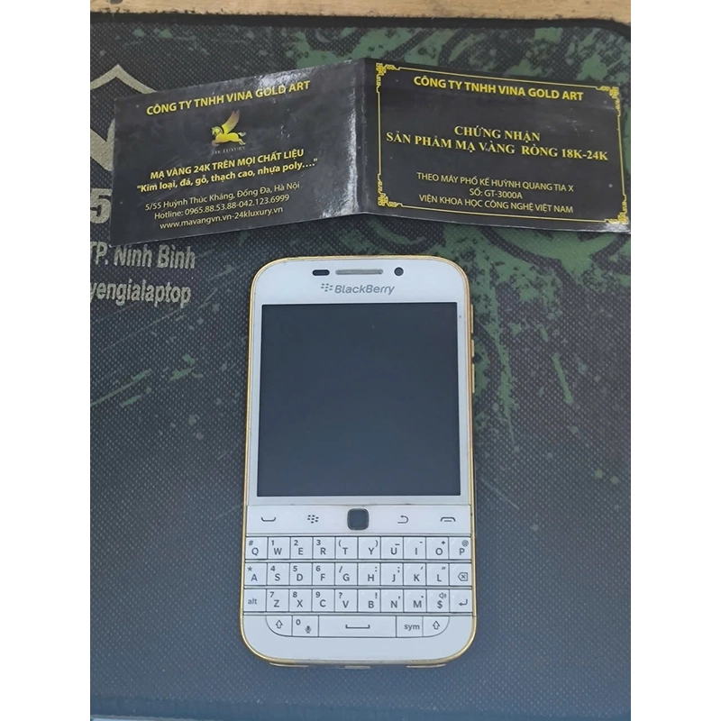 BlackBerry Q10 White viền Gold 329304