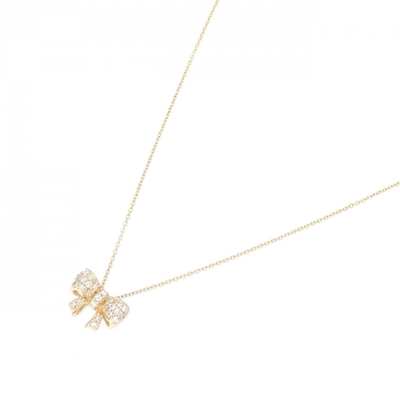 K18PG Dây chuyền kim cương hình ruy băng 0.20CT - Hàng hiệu Chính hãng 863267