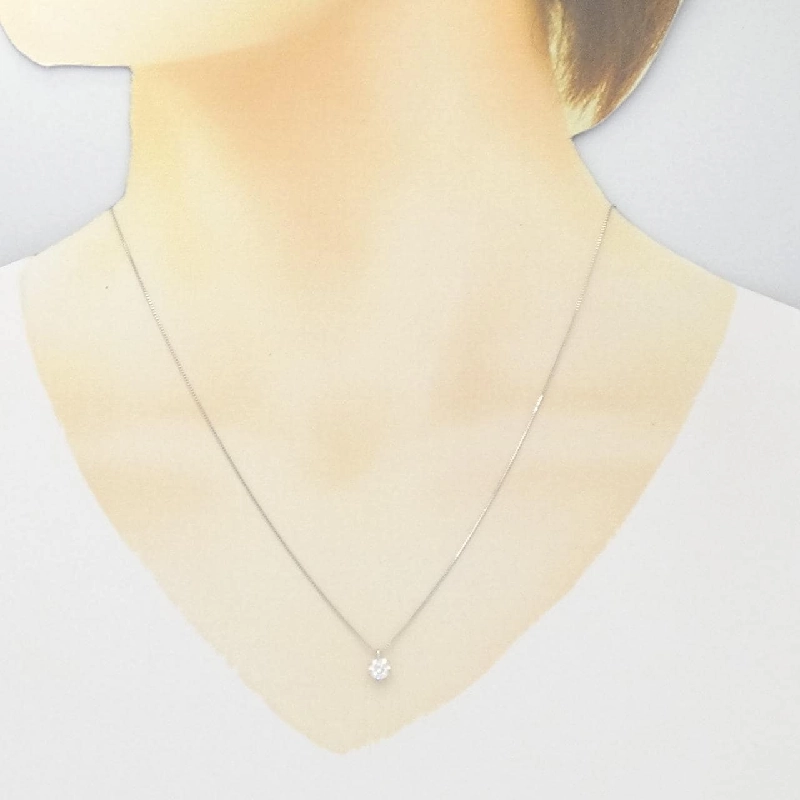 K18WG Solitaire Dây chuyền kim cương 0.327CT - Hàng hiệu Chính hãng 860918