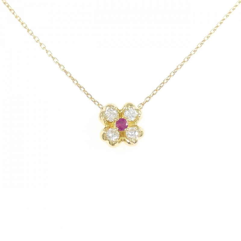 K18YG Hoa Hồng Ruby Dây Chuyền 0.06CT - Hàng hiệu Chính Hãng 847403