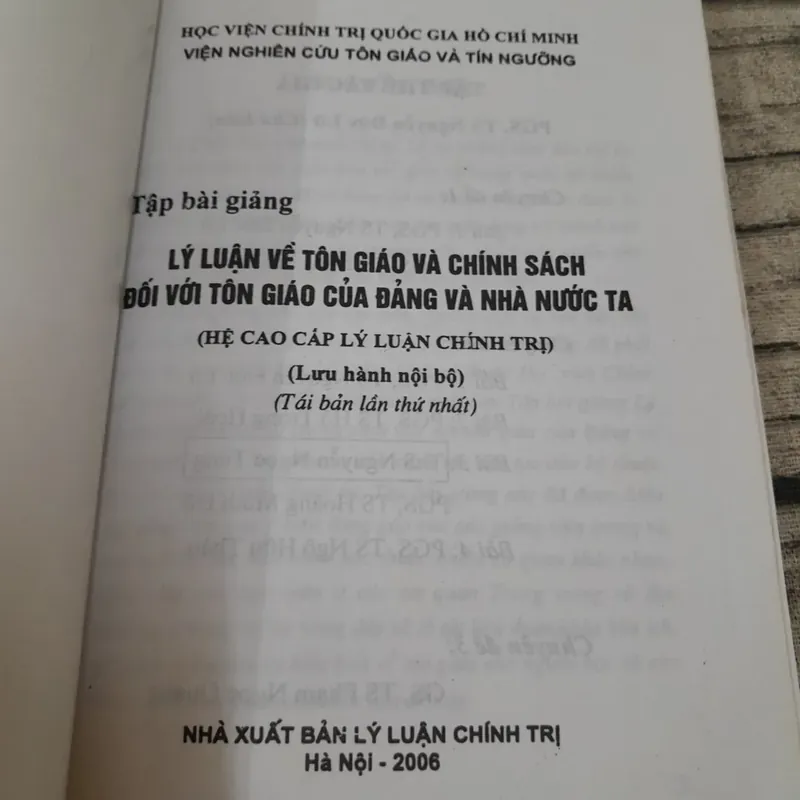Bài giảng Lý luận về Tôn Giáo và Chính sách Nhà nước về Tôn Giáo. Học viện Chính Trị QG 714845