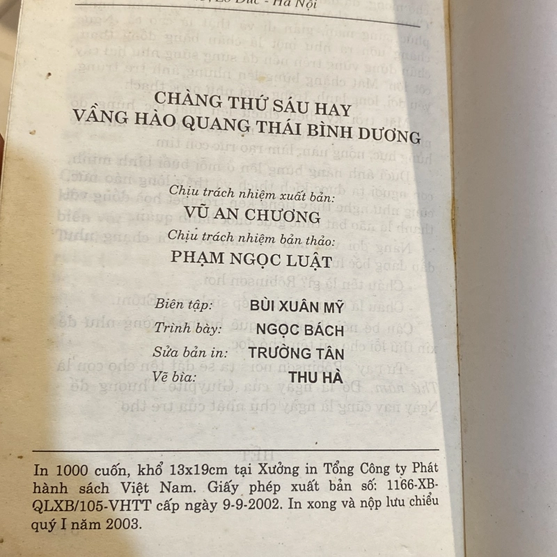 CHÀNG THỨ SÁU HAY VẦNG HÀO QUANG THÁI BÌNH DƯƠNG (XB 2003) 475199