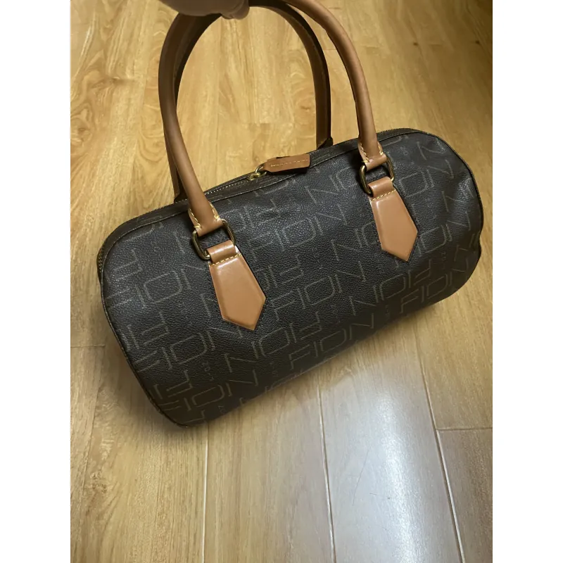 Túi nữ phom trống 30*17*8 da thật & canvas 2hand 1017582