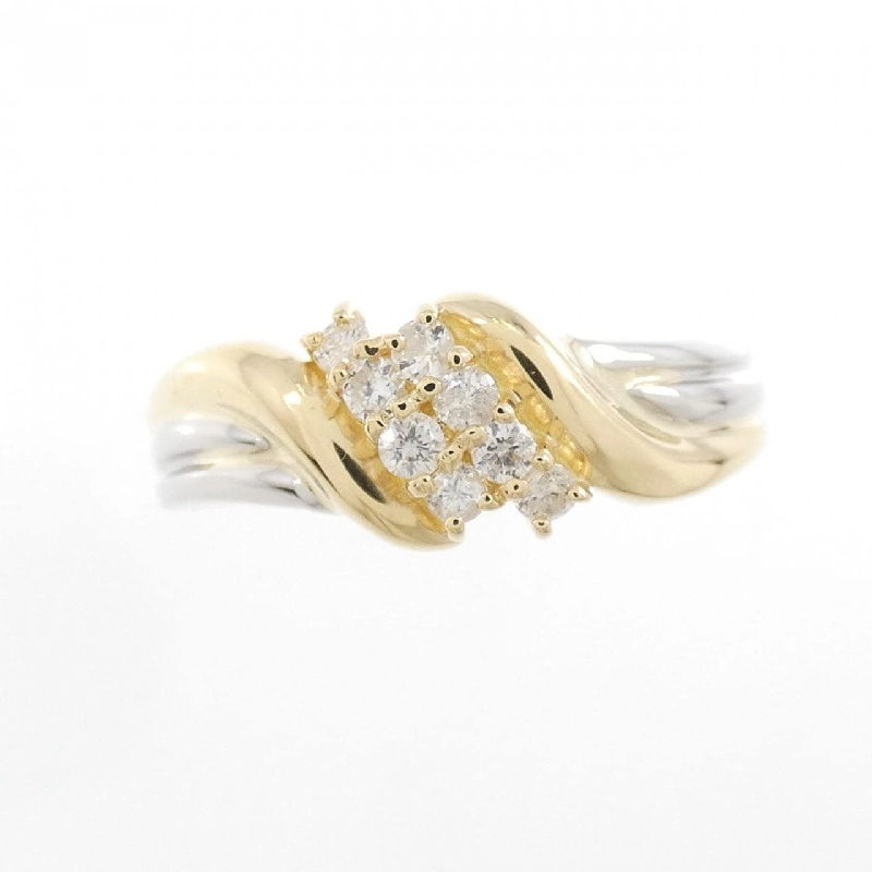 Nhẫn kim cương K18YG/PT900 0.15CT 672074