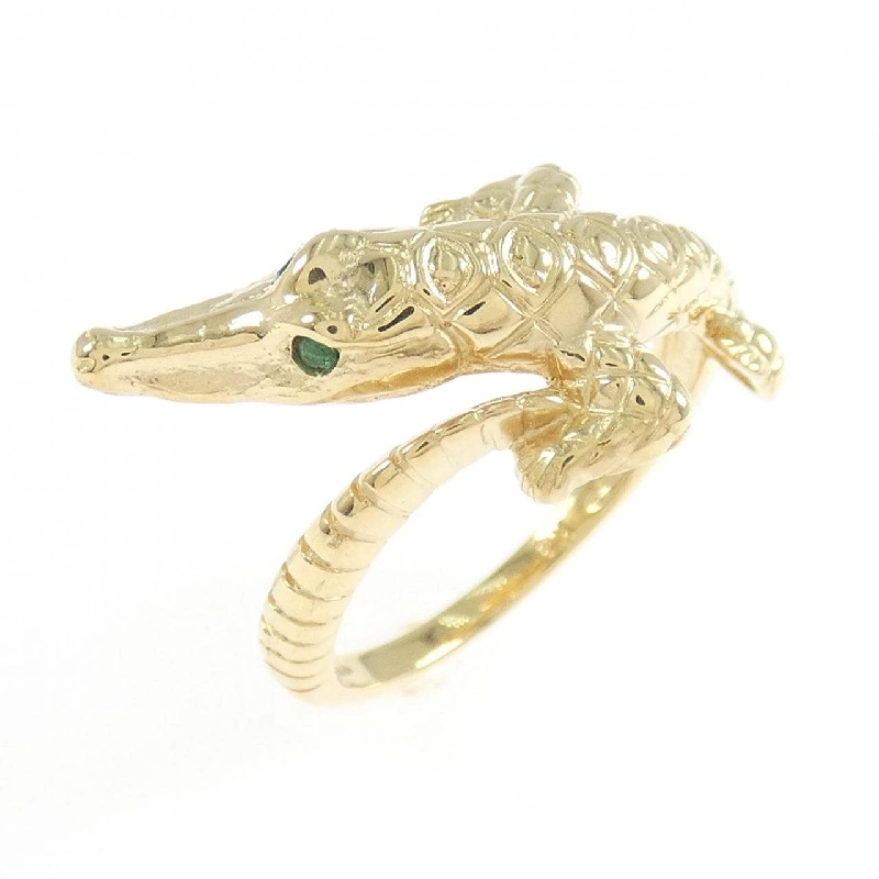 Nhẫn ngọc lục bảo K18YG Alligator - Hàng hiệu Authentic 854510