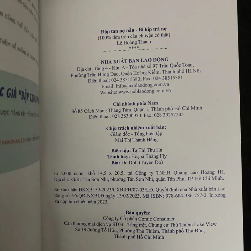 Đập tan nợ nần - Bí kíp trả nợ.  -Lê Hoàng Thạc 1029257