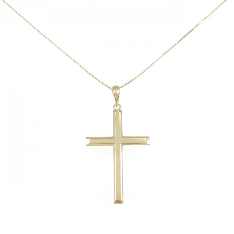 K18YG Dây chuyền hình chữ thập - Hàng hiệu Authentic 858781