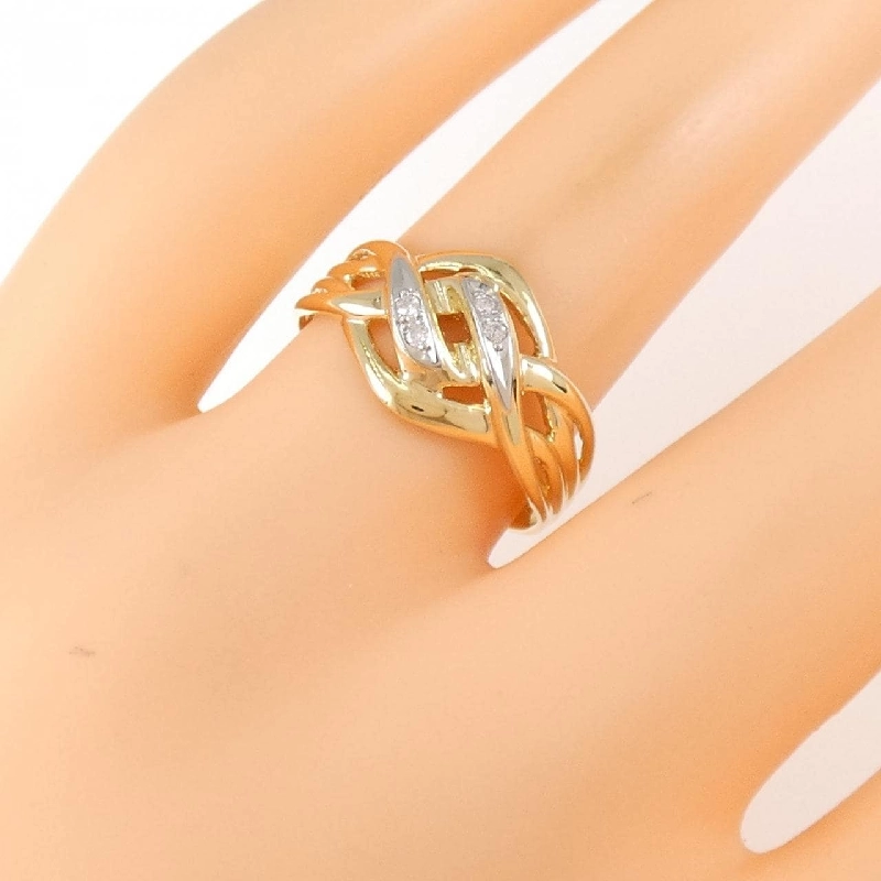 Nhẫn kim cương K18YG/PT900 0.033CT 671696