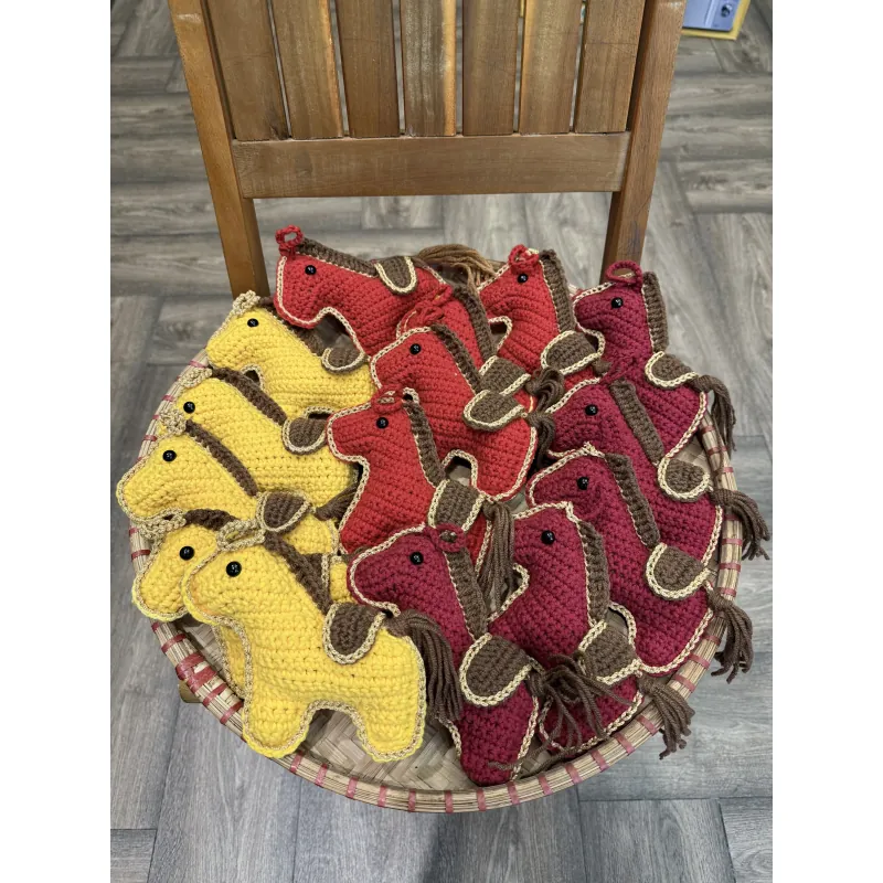 Đồ trang trí Tết Bính Ngọ 2026 con ngựa làm thủ công bằng len, búp bê ngựa bằng len 756055