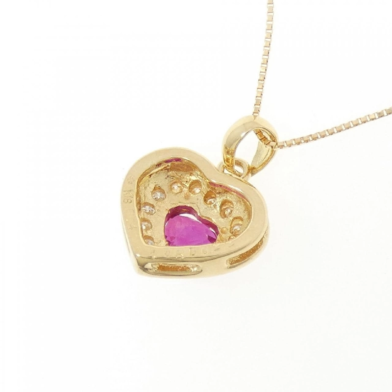 K18YG Dây chuyền hình trái tim Ruby 1.08CT - Hàng hiệu Chính hãng 862764