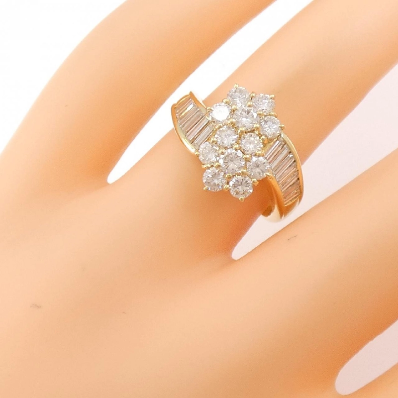 Nhẫn kim cương hoa K18YG 1.54CT 670608