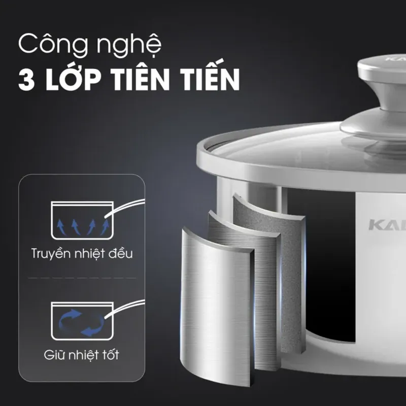 Quánh inox Kalite KSP1601 3 lớp cao cấp 593746