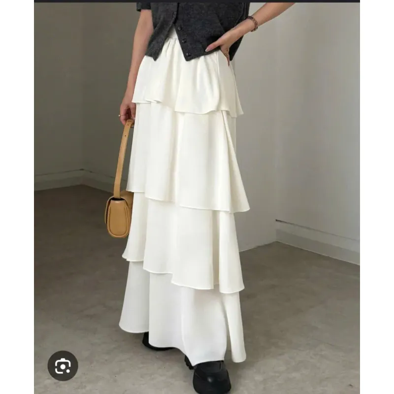 Chân váy dài trắng 4 tầng 728195