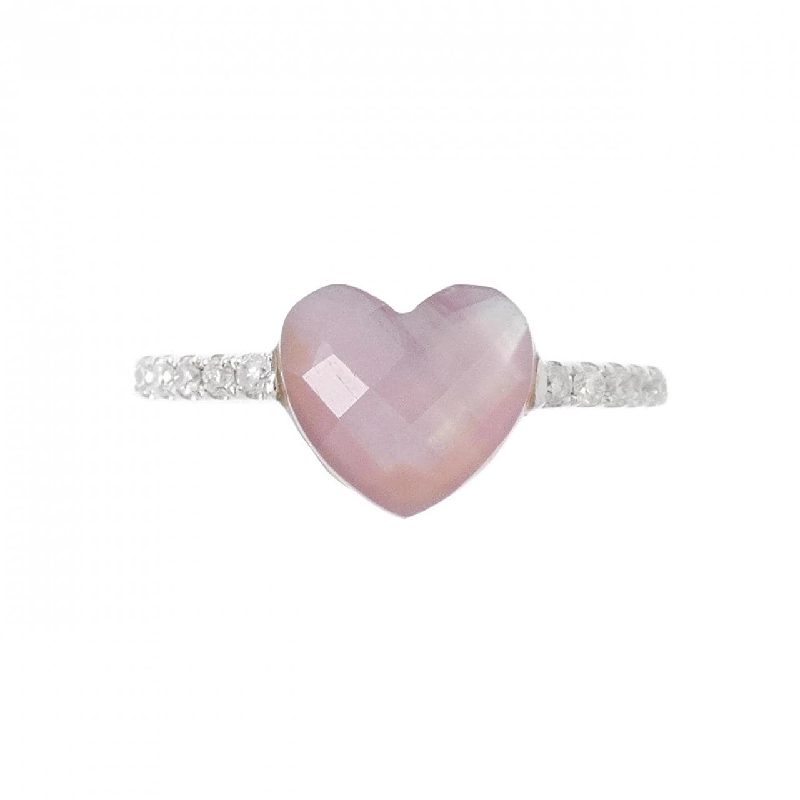 Nhẫn đá màu hình trái tim K18WG 672687