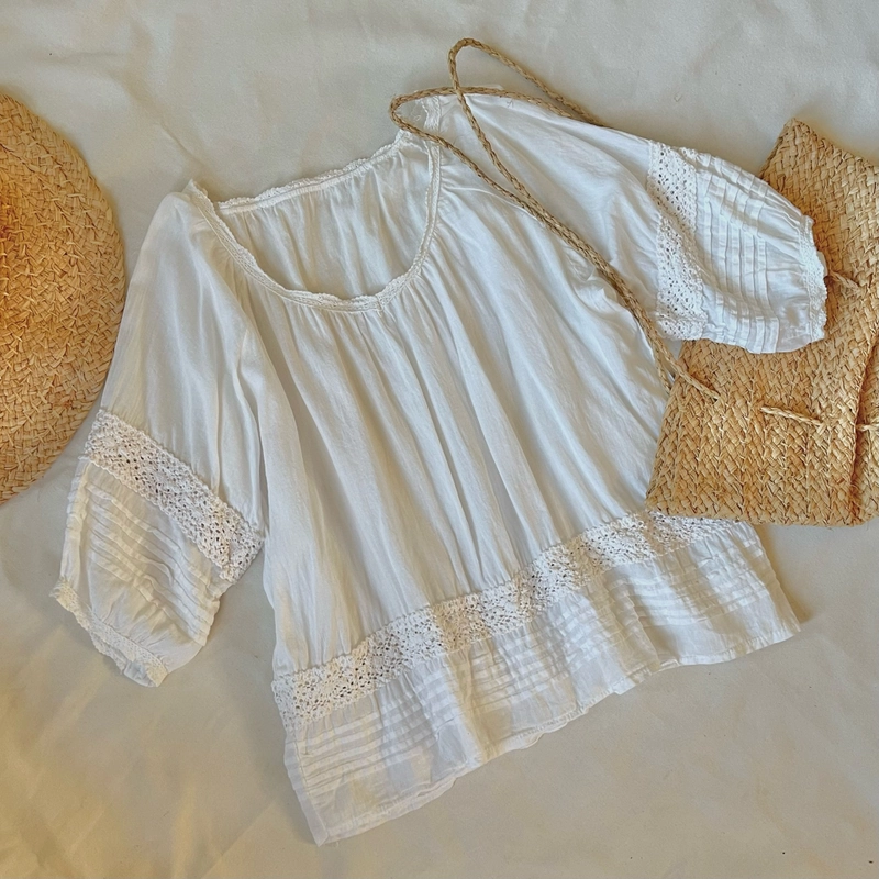 Áo linen tơ trắng 522265