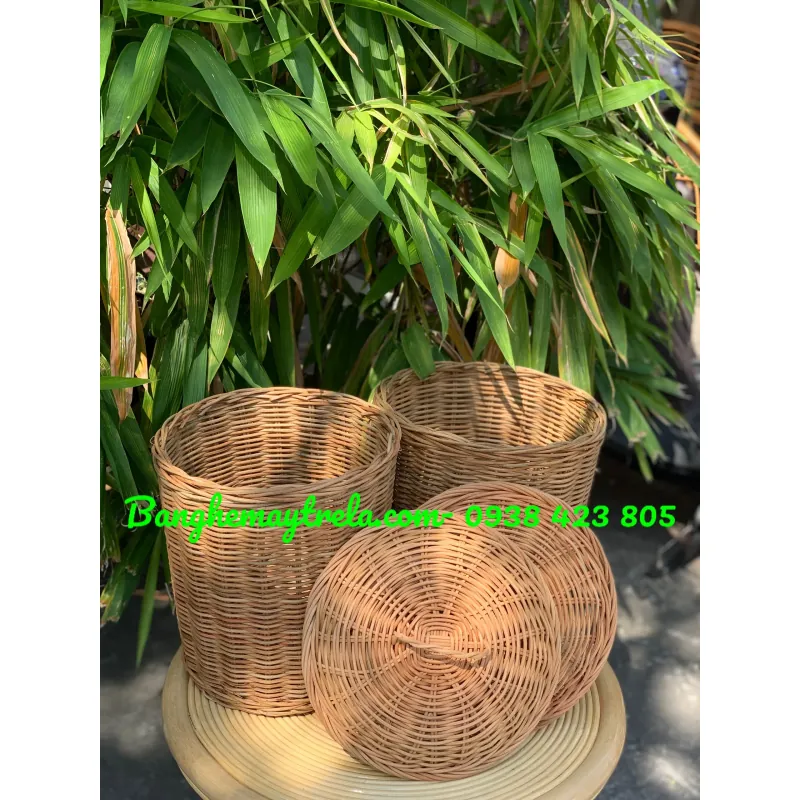 Sọt tròn đựng đồ mây tự nhiên 716524