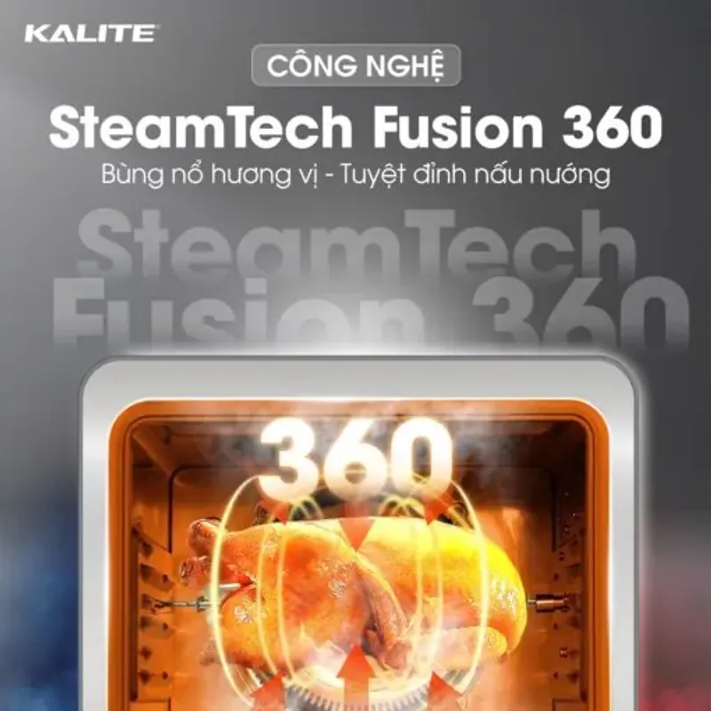 Nồi chiên hơi nước Kalite Steam Fusion Pro 4in1 20L chiên hấp nưỡng rã đông chính hãng 573036