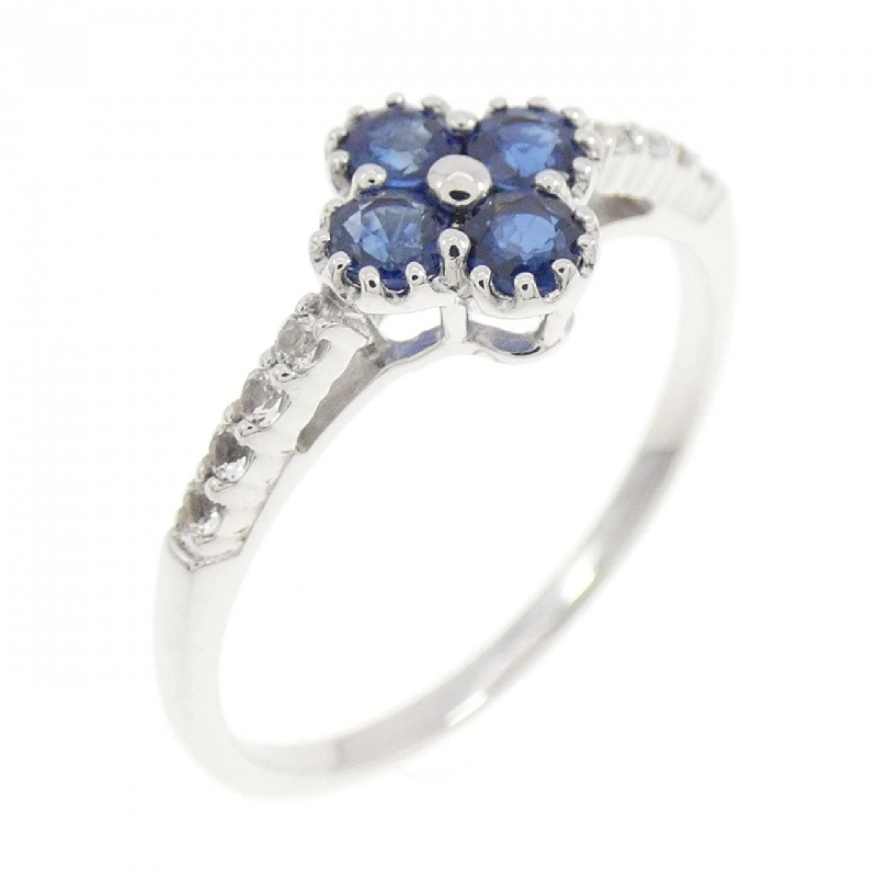 Nhẫn Sapphire K10WG Hoa 666473