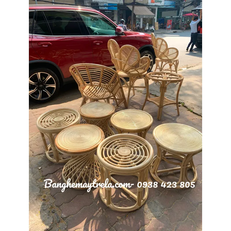 Ghế đôn tròn mây tre 796640