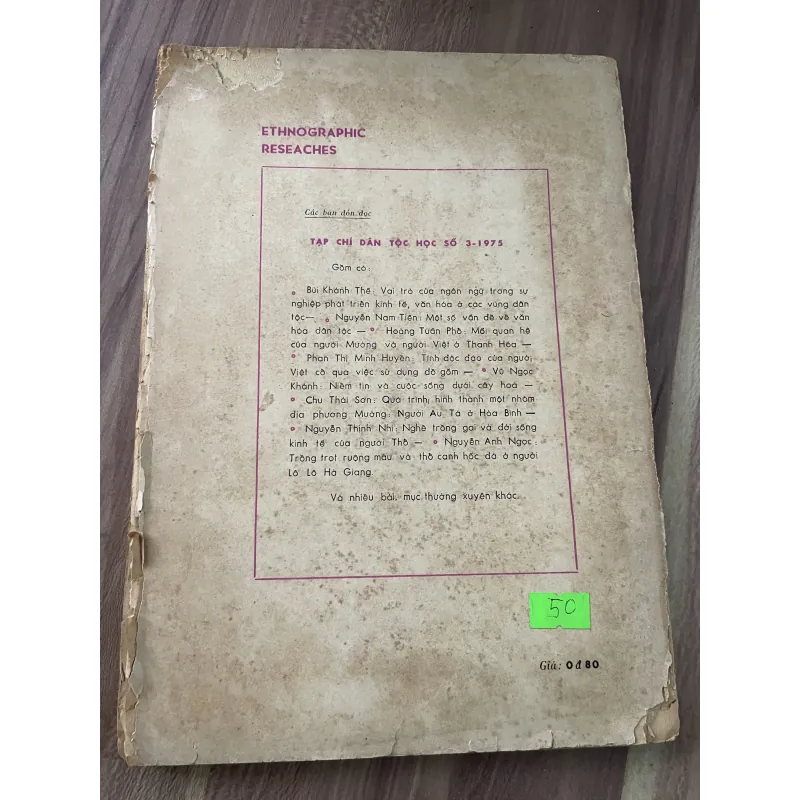 Tạp chí Dân tộc học - khổ lớn -2.1975 789008