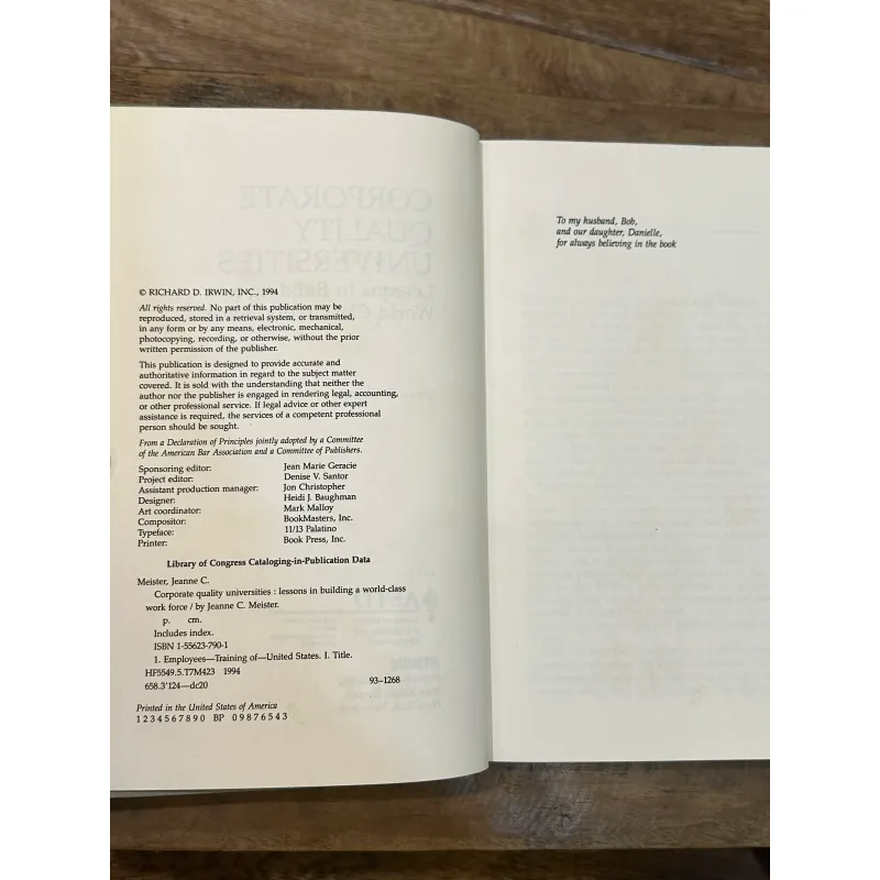 Corporate Quality Universities: Lessons in Building a World-Class Work Force - J.C.Meister 729323