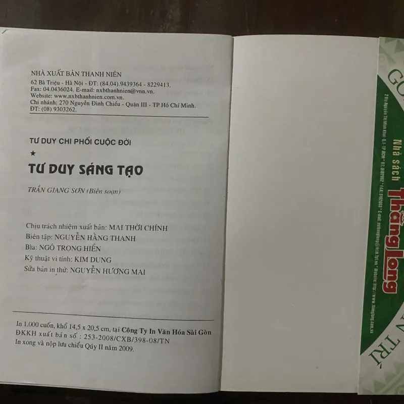 Tư duy chi phối cuộc đời - Tư duy sáng tạo-Trần Giang Sơn 1035309