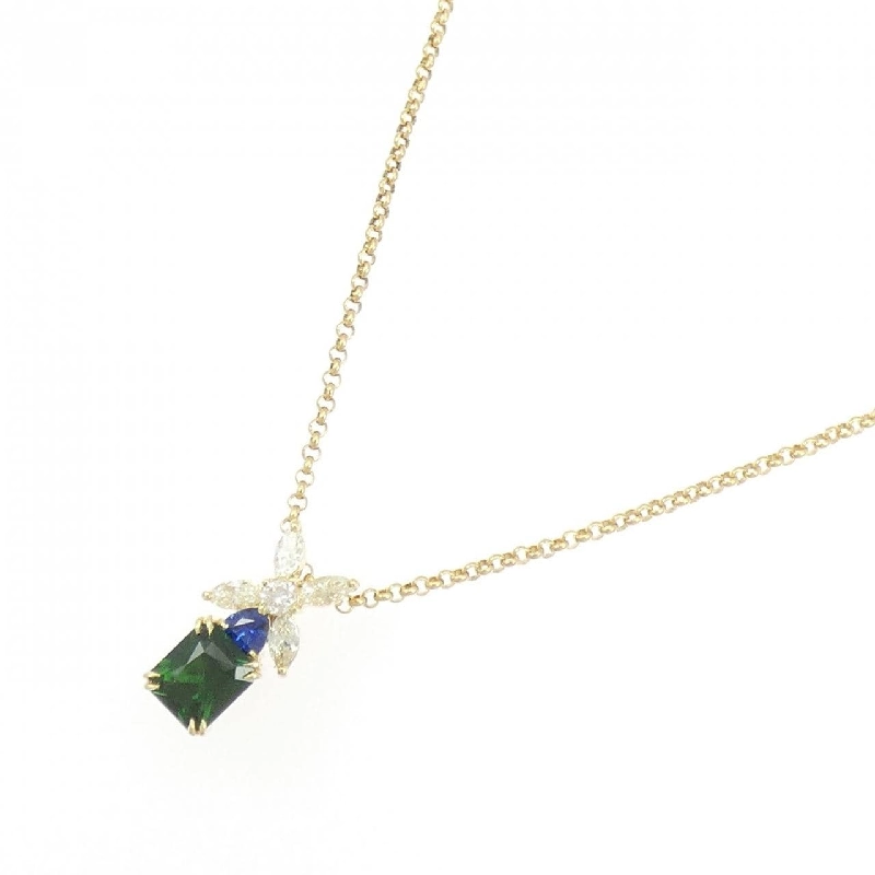 K18YG Đá màu Dây chuyền - Hàng hiệu Chính hãng 861088