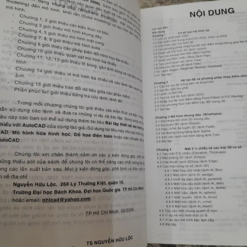 Thiết kế mô hình 3 chiều AUTOCAD. Tiến sỹ Nguyễn Hữu Lộc.  745169