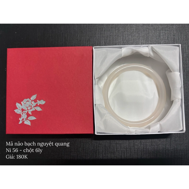 VÒNG ĐÁ MÃ NÀO TRẮNG (Bạch Nguyệt Quang) - Ni 56 - Chột 6mm 452766