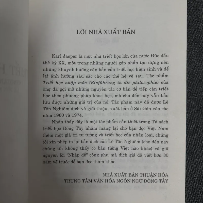 Triết học nhập môn - Karl Jaspers 933091