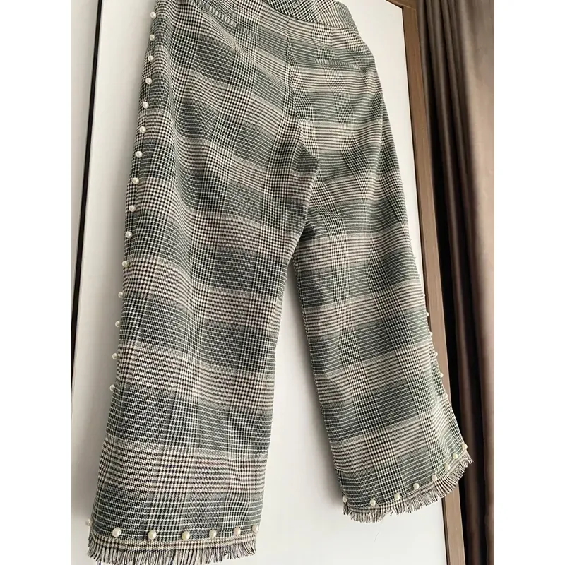 MỚI 99%***IVY MODA* QUẦN CULOTTE ỐNG RỘNG NGỌC TRAI KẺ CARO* SIZE M* TẶNG QUÀ 0Đ FREESHIP 588662