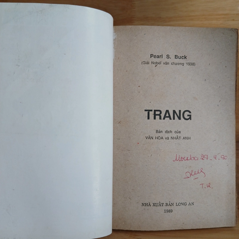 Tiểu Thuyết TRANG - Pearl Buck (Giải Nobel Văn Chương 1938) 517538