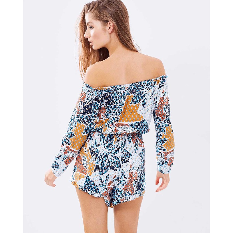 Jumpsuit ngắn bẹt vai, tay dài 185419