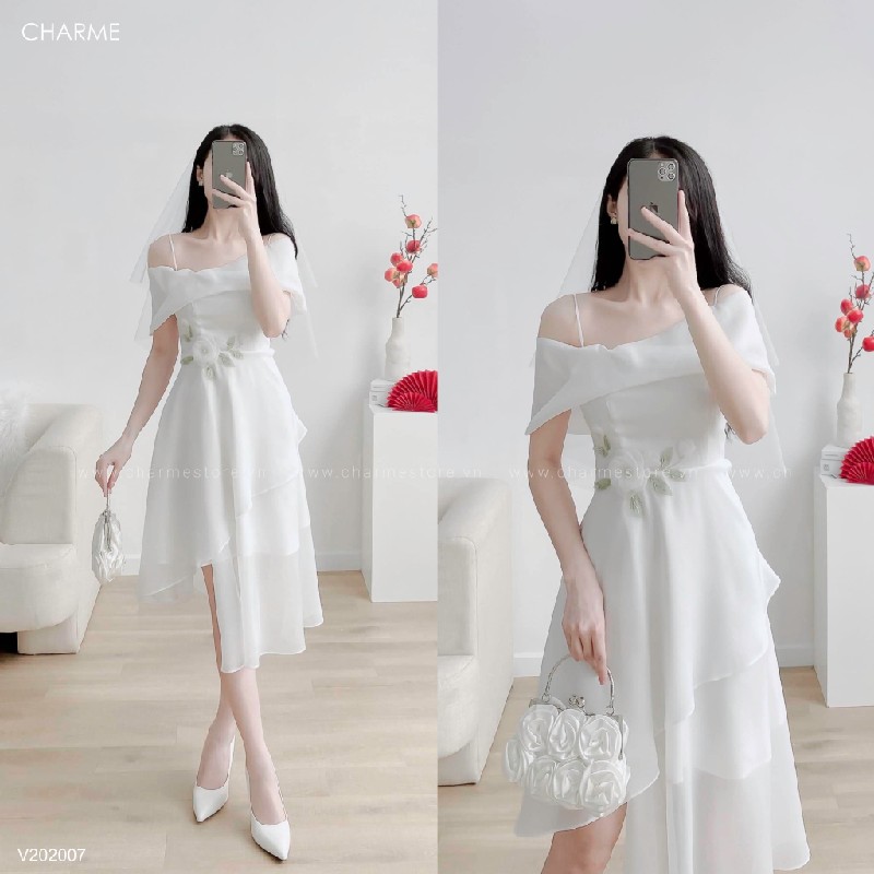 Váy dự tiệc trễ vai Charme Store 11754