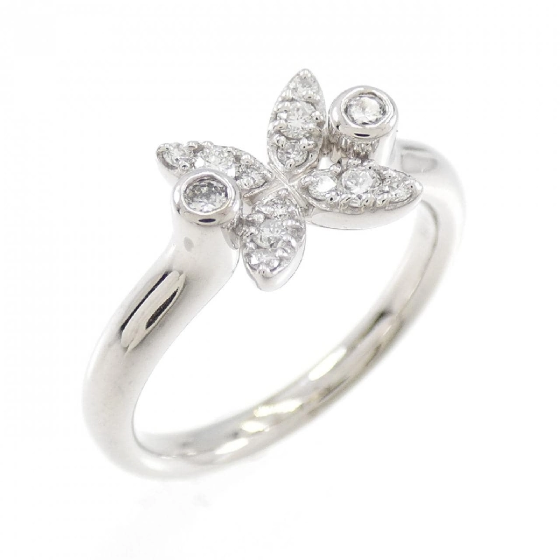 Nhẫn kim cương hoa K18WG / K18YG 0.18CT 669431