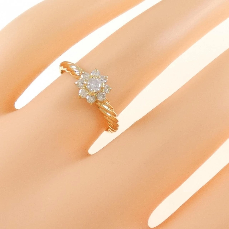 Nhẫn kim cương hoa K18YG 0.32CT 670141