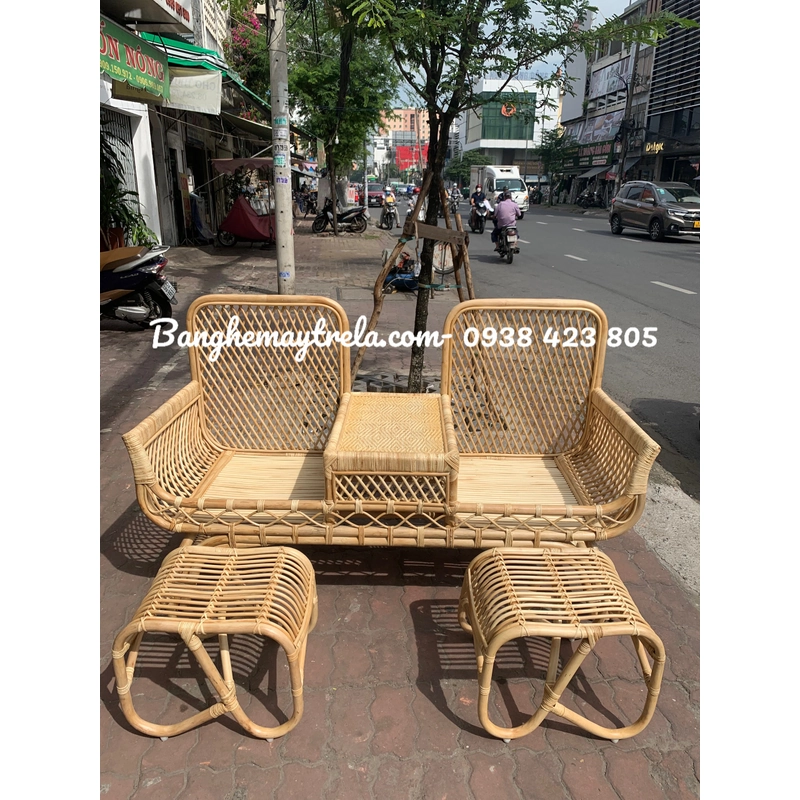Băng ghế mây 2 chỗ decor spa 475783