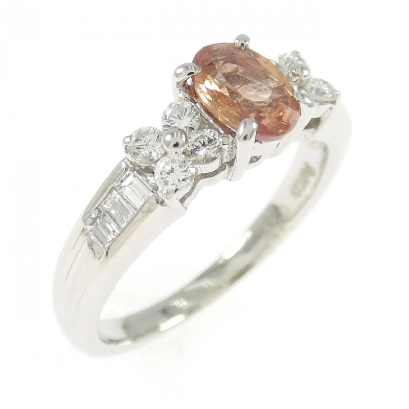 Nhẫn sapphire papara chia 0.60CT PT900 hoa 668937