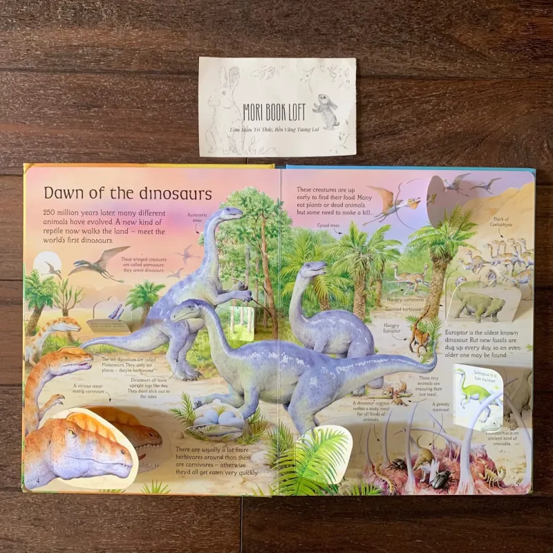Sách ngoại văn See Inside the World of Dinosaurs, Used, Bìa cứng, Lật mở 756493