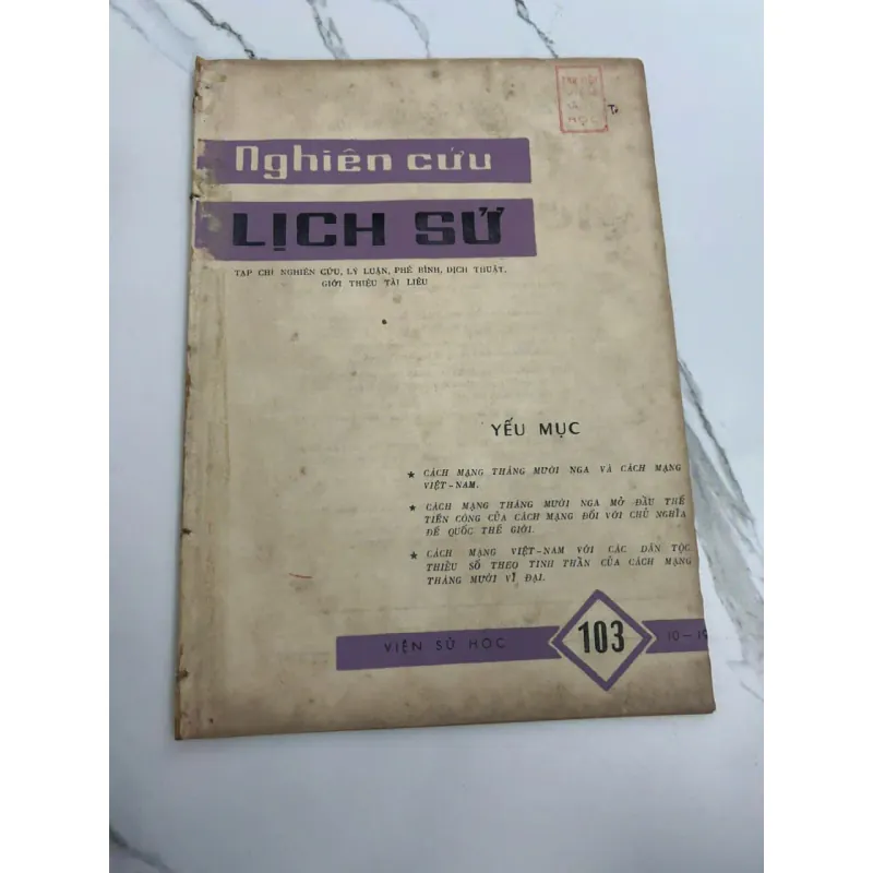 Tạp chí Nghiên cứu Lịch sử - Số 103 - Tháng 10/1967 703376