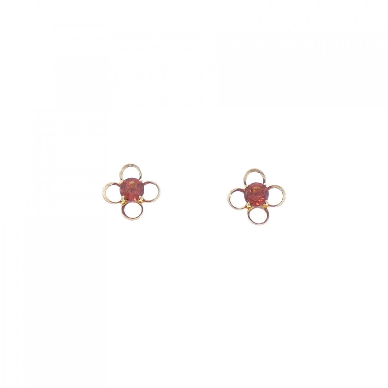 K18YG Hoa Garnet Bông Tai - Hàng hiệu Chính hãng 869736