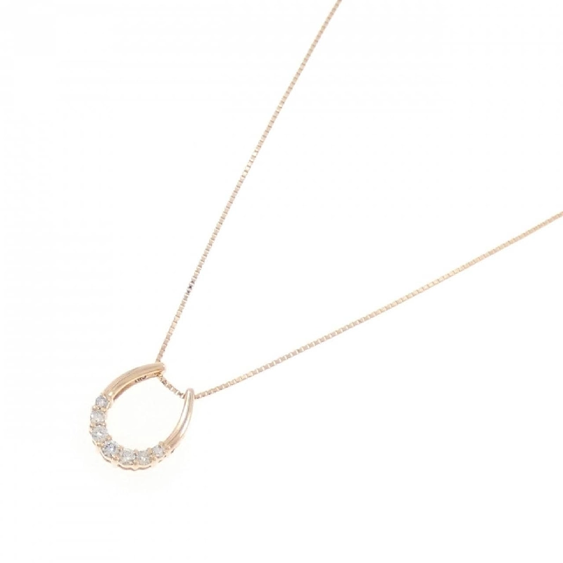 K18PG Nhẫn móng ngựa kim cương dây chuyền 0.25CT - Hàng hiệu Chính hãng 860400